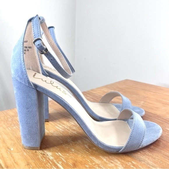 Lulu’s Taylor Blue Suede Ankle Strap Heels - Picture 8 of 14